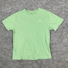 Polo Ralph Lauren T-Shirt Boys Size L 14-16 Green Crew Neck Short Sleeve Casual