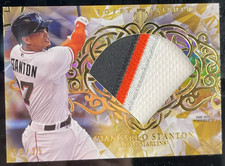 Giancarlo Stanton 2015 Topps Tribute DC-GS Diamond Cut Relics Gold /25
