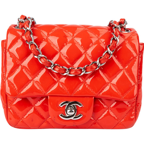 Chanel Rouge Patent Leather Single Flap Crossbody Bag Coco CC Bag