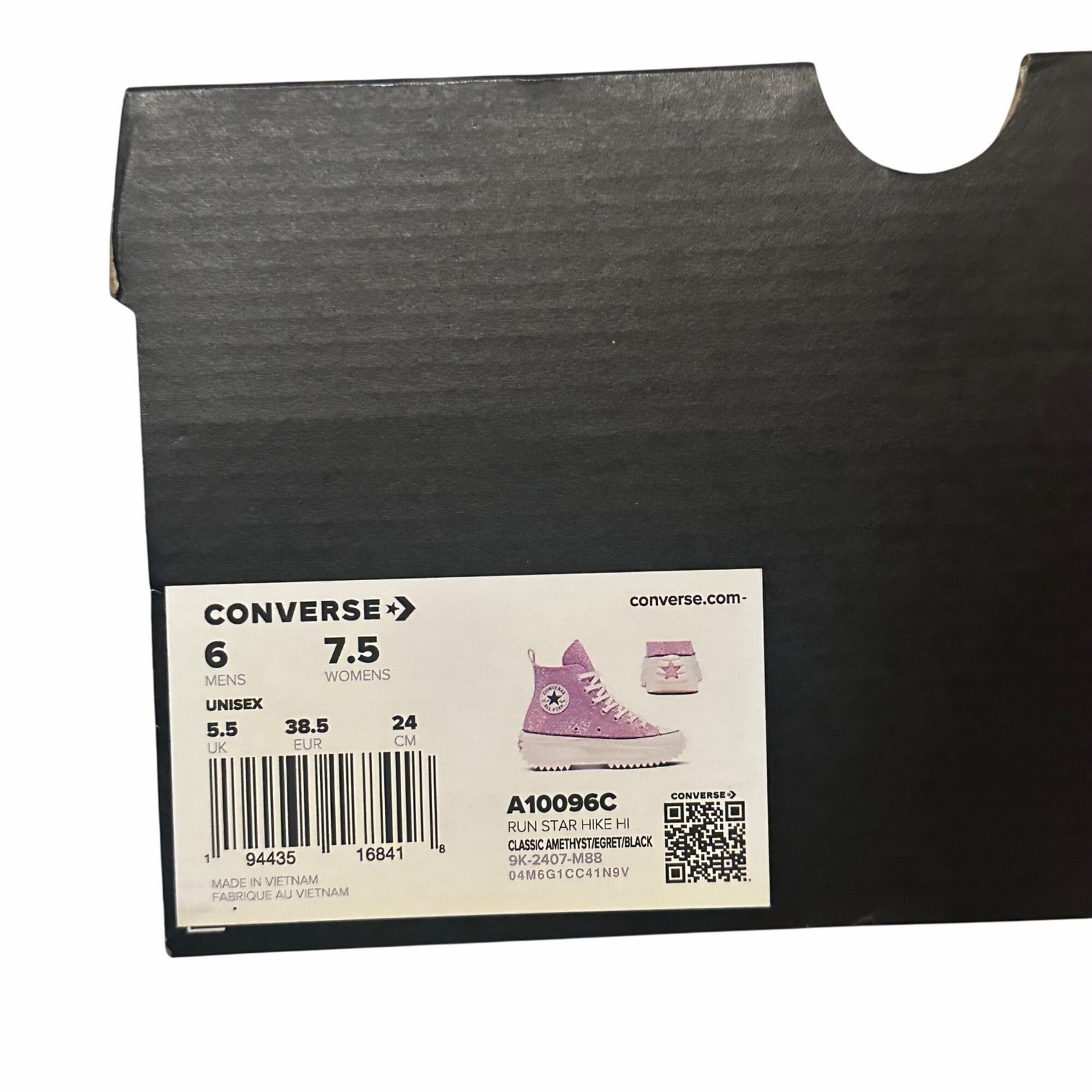 ⭐Converse Run Star Hike Hi Platform 6 Men's Shoes Sneaker Purple Glitter A10096C thumbnail 8