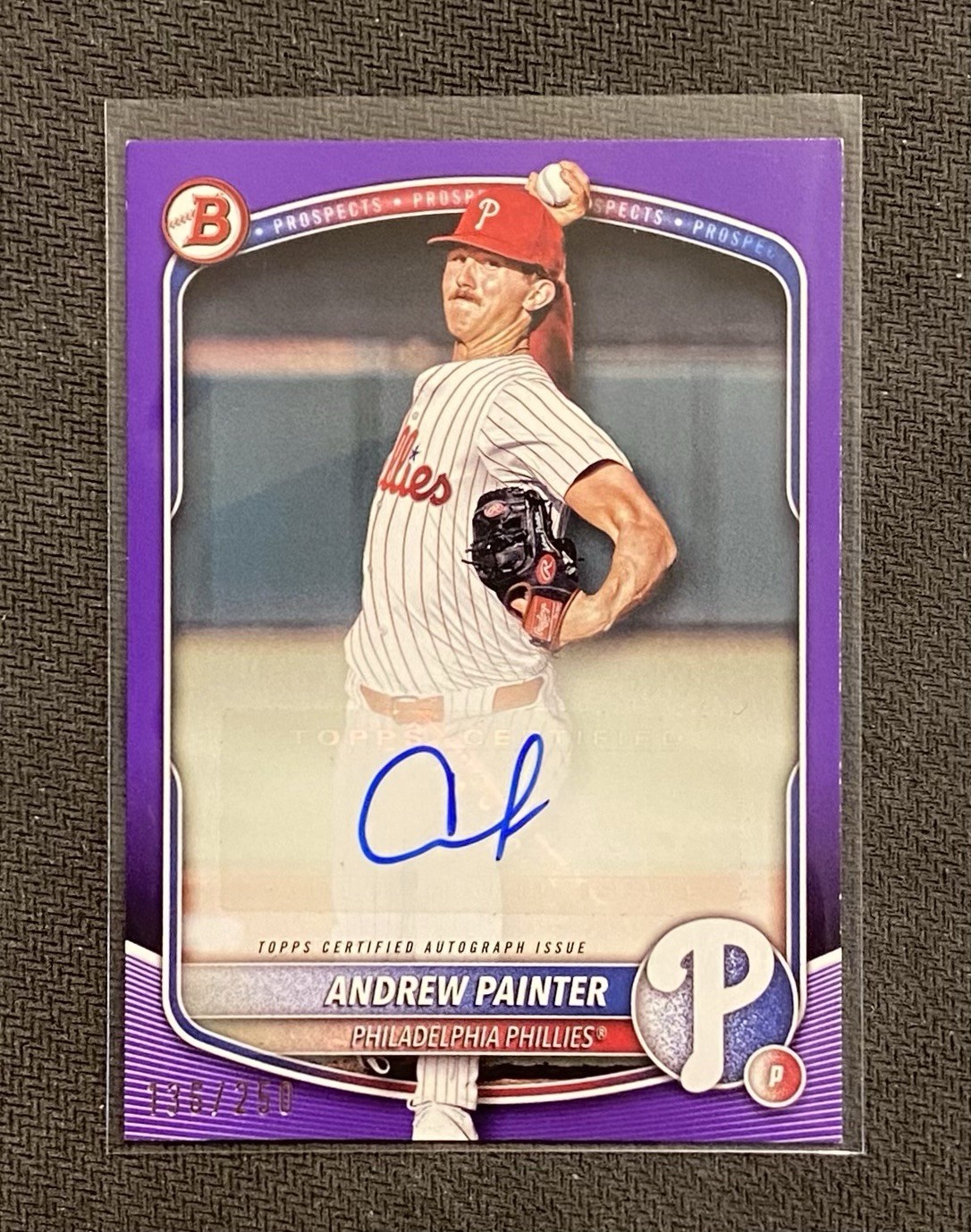 2025 Bowman Prospects Autograph Purple 136/250 Andrew Painter #BPA-AP