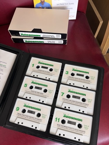Juiceman Audio Cassette Jay Kordich 6 Double Sided Set 2 VHS Power Juicing Book - Picture 4 of 5
