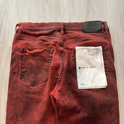Purple Brand Jeans Mens size 30 Slim Skinny Button Fly red Denim