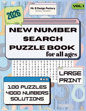 New Number Search Puzzle Book 2026: Large Print for All Ages: 100 entertaining n