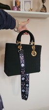 Borsa Christian Dior Lady Dior Cannage Nera Charm Oro
