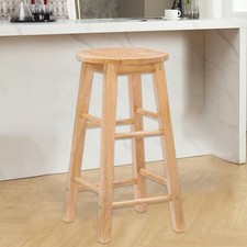 Wooden Bar Stool Kitchen Breakfast Seat Pub Stool Dining Chair Seat 60CM High UK