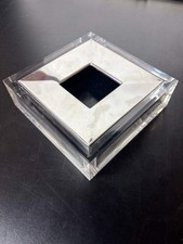 Vintage Space Age Aschenbecher Lucite & Chrom &ndash; 1970er &ndash; 15 &times; 15 cm
