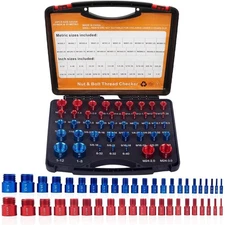Thread Checker, 44 Bolt Size Finder, M3-M24 Metric & 6-32 to 1-12 Inch Nut Bo...