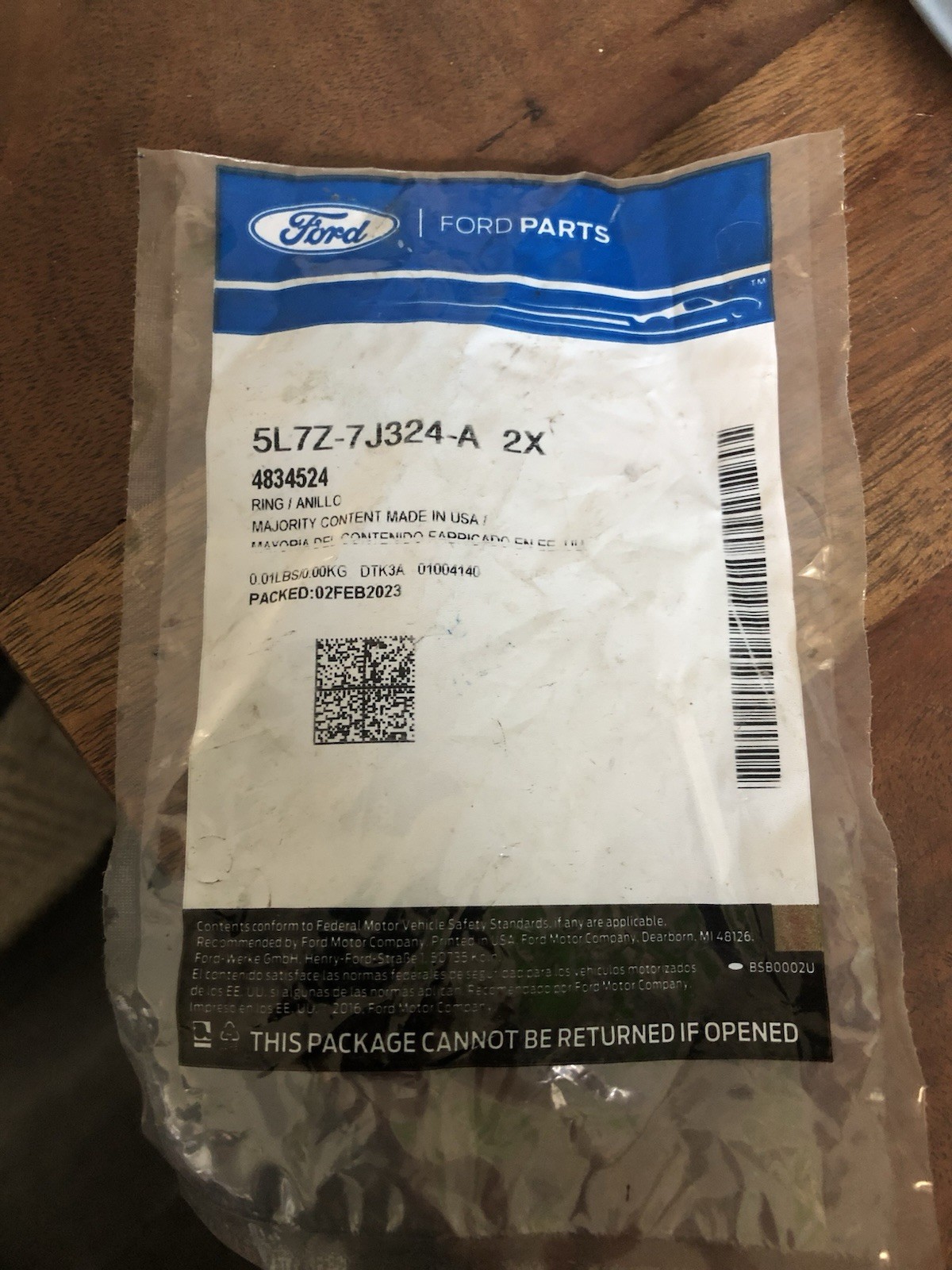 Genuine Ford Parts 5L7Z-7J324-A Transmission Cooler Tube Rings Pack of 2