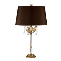 Tischleuchte Beistelllampe Leuchte Wohnzimmerlampe Stahl Bronze Gold H 72 Cm