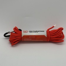 Gear Aid 550 Paracord 30 FT Orange Nylon Utility Rope w/ Carabiner Camping