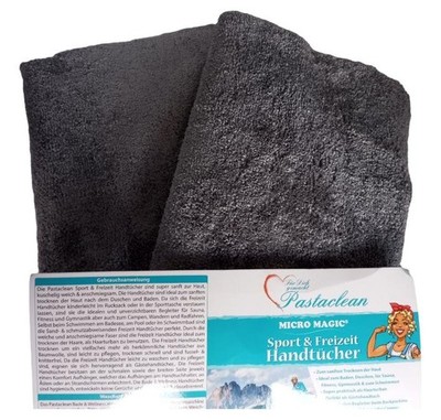 Pastaclean Micro Magic Handtuch Mikrofaser Grau 100x50cm Sport