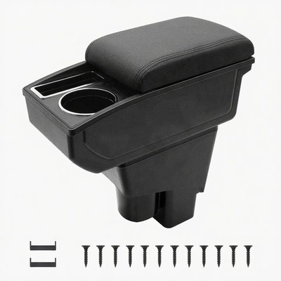 Armrest Box For HONDA Fit Jazz 2002-2008 Double Layer Storage With Cup Holder