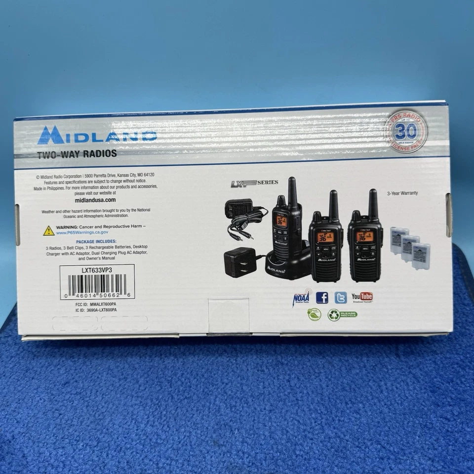 Midland LXT633VP3 Two Way Radio Triple Pack - Image 2 of 3