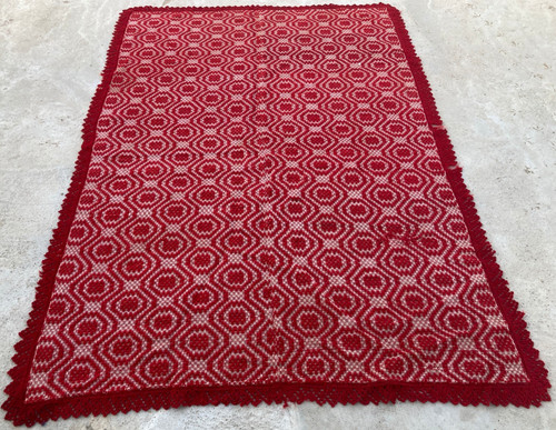 Vintage Traditional Handmade Beautiful Geometric Floor Rug Carpet 204x139 cm