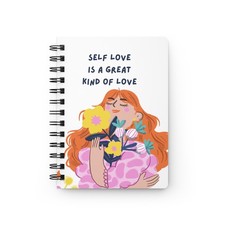 Self Love Floral Illustration Spiral Notebook  I'm Blooming Everyday Journal