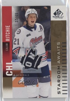 2023-24 SP Game Used CHL Edition Stardom Awaits 35/49 Calum Ritchie Patch 09za