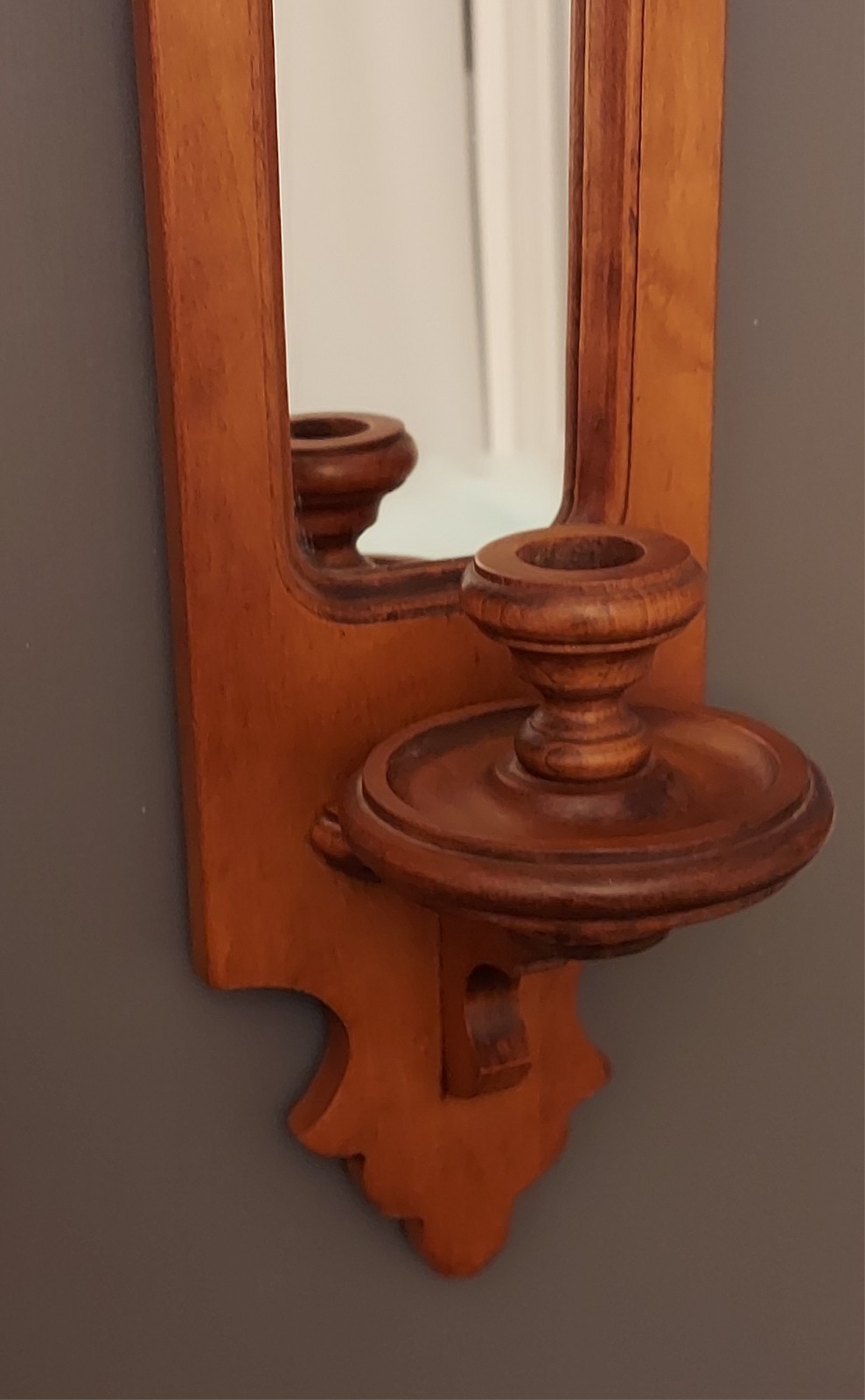 Vintage Pair 2 Tell City Chair Co. Mirror Candle Holder Wall Sconces