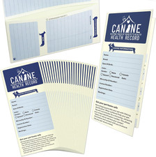 Dog Vaccination Record Cards 24 Packs with Storage Pocket for Micro Chips, Acces