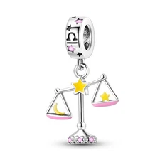 MULA European 925 Silver DIY Charm AAA CZ Enamel Libra Dangle For Women Bracelet