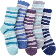 ANTSANG Womens Fuzzy Socks Fluffy Slipper Cozy Cabin Winter Soft Fleece Warm Com