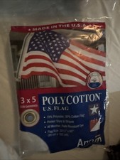 Annin Flagmakers PolyCotton USA Flag 3 X 5 w/ Grommets Made in USA - NEW SEALED
