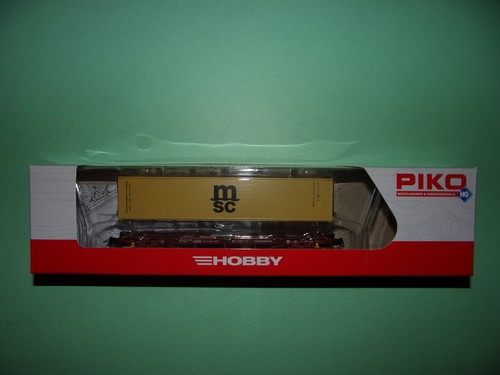 PIKO wagon plat court + caisse MSC FS 58773 NEUF | Zustand: Neuf