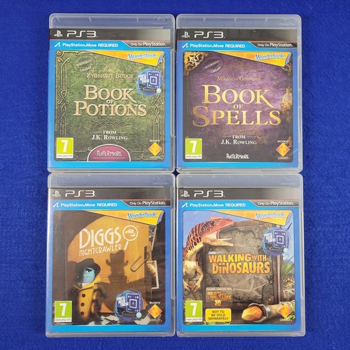 ps3 WONDERBOOK Games Potions/Spells/Diggs/Dinosaurs REGION FREE -Make Selection