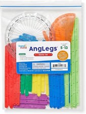 hand2mind AngLegs Starter Set with 2 Protractors, Geometry Multicolor