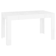 Dining Table White Engineered Wood Medium Simple Dining Table vidaXL