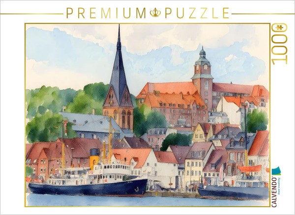 Puzzle Calvendo Vue Sur Flensburg | 1000 PièCes, Format Assemblé 64 × 48 Cm | Pu-image