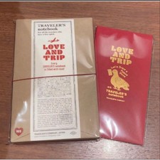 Traveler's Company LOVE AND TRIP Red Regular Size Notebook with Refill Set