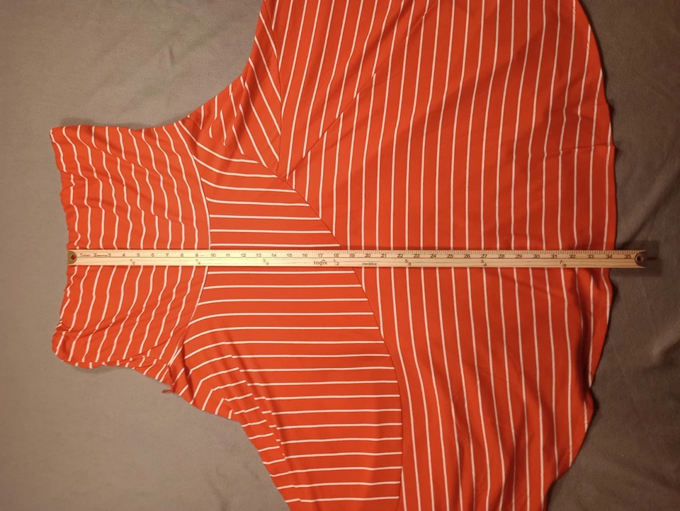 Falda para mujer Maurices XL naranja a rayas blanca maxi acampanada Foto 2 de 4