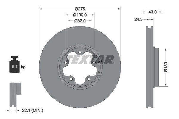 2Er-Set 2Er Set Bremsscheibe Textar 92110003 Ford 1456667 Ford 1473008-image