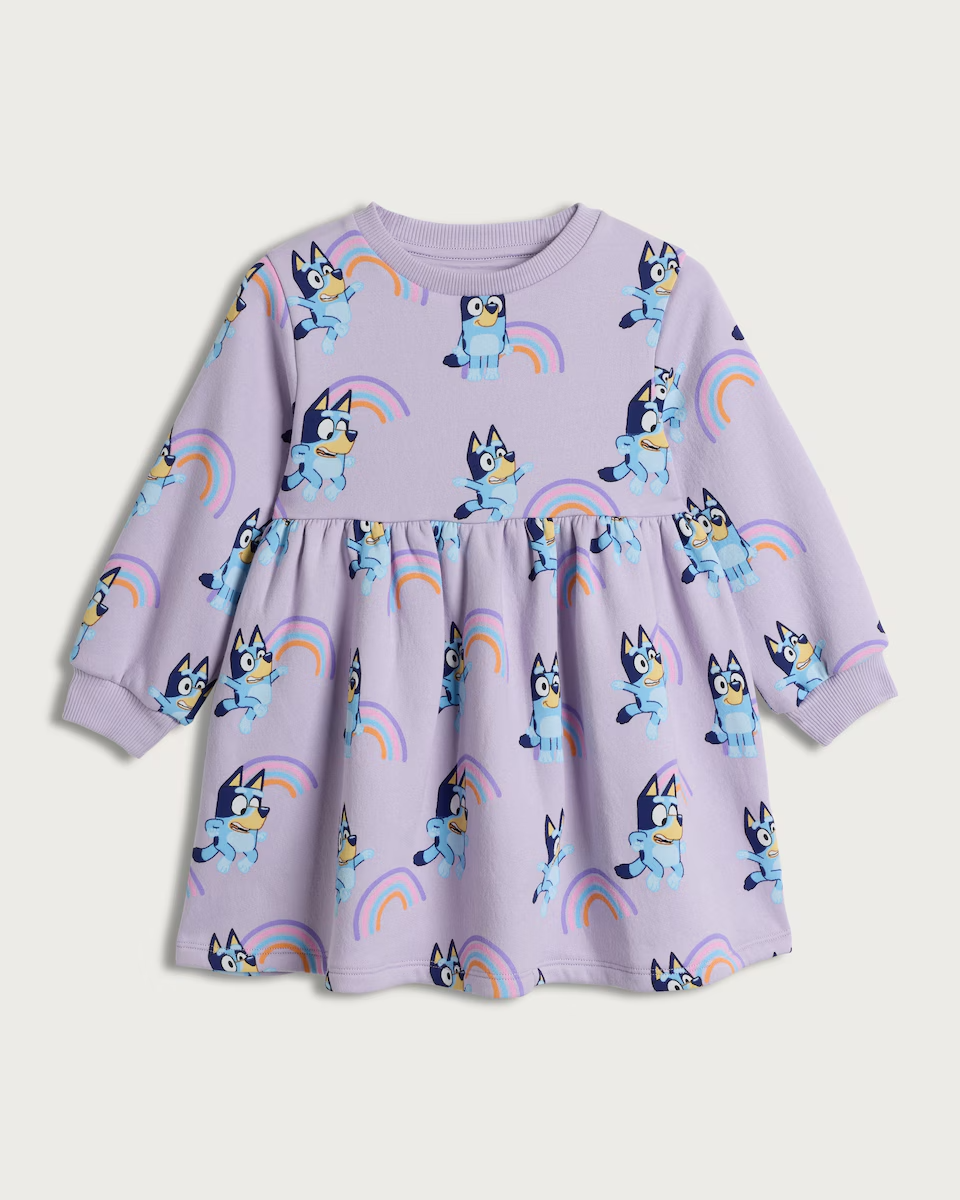 BNWT AGE 4-5 YEARS GIRLS ""F&F"" LILAC ""BLUEY"" DRESS OUTFIT (next day post)