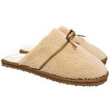 Journee Collection Women Melodie Scuff Slippers Size US 8M Beige Faux Fur