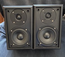 Acoustic Solutions AV-21 Bookshelf Speakers Good Condition Black Tested Working