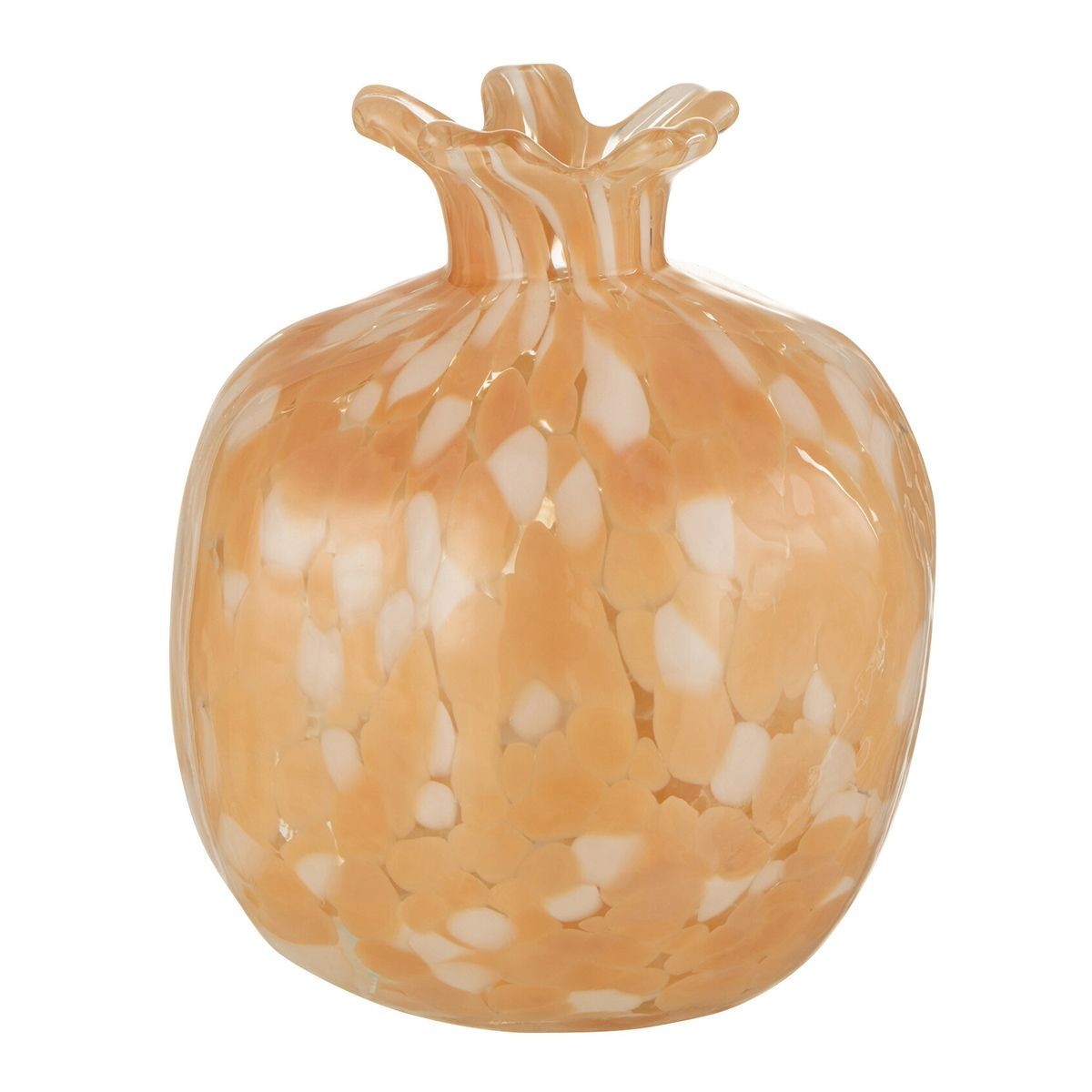 Vase en verre artisanal Mélissa teinte beige 16cm design épuré