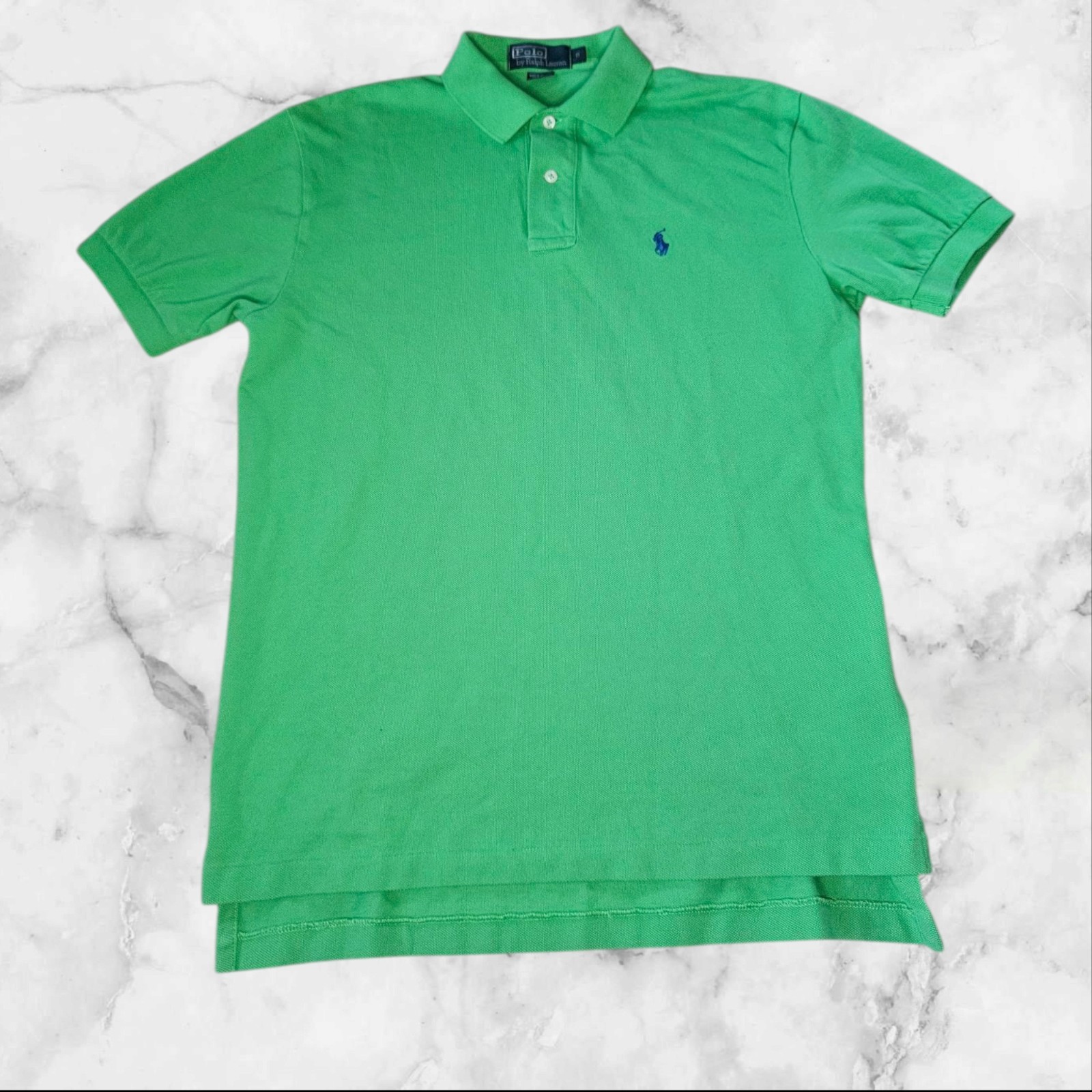 Polo by Ralph Lauren camicia uomo taglia S verde manica corta maglia cotone blu pony