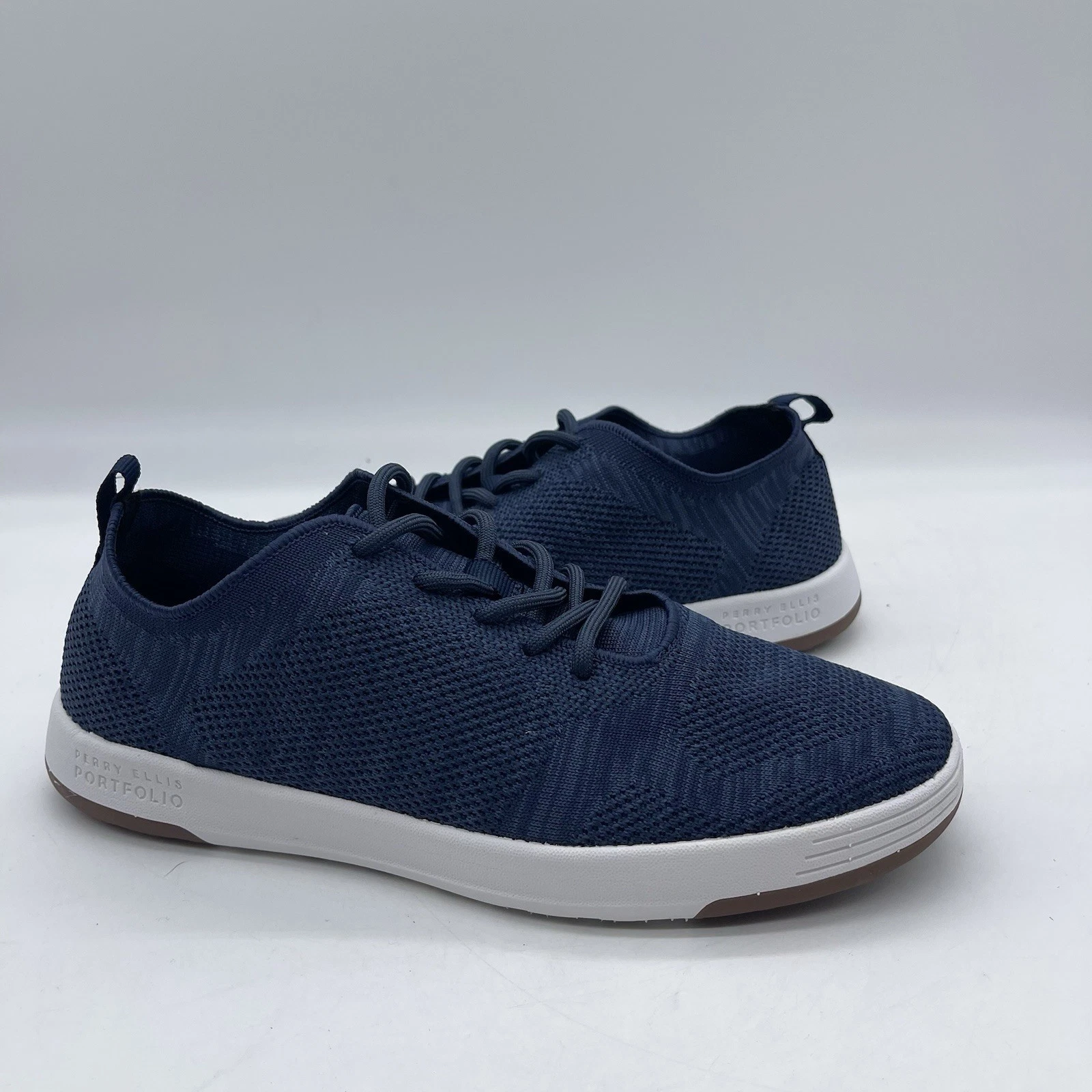 Perry Ellis Portfolio Tread PEA17F239D-3 Men's Size 7.5 Shoes Navy Mesh Knit
