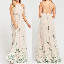 Show Me Your Mumu Amanda Maxi Dress Bouquet Toss Floral Cream Backless | Large