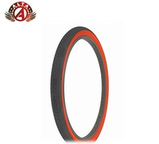ALTA BICYCLE CRUISER S-2 TIRE 26 x 2.125 BLACK/RED CLASSIC MINI BRICK TREAD.