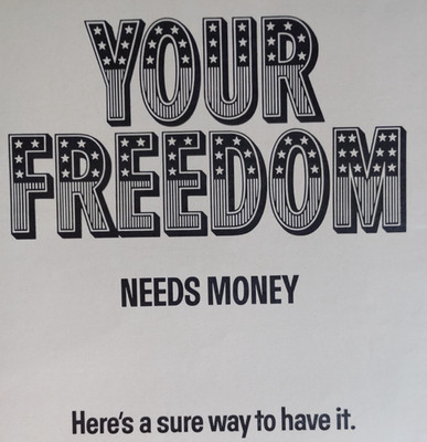 Vintage Retro 1970 Ad Your Freedom Needs Money Manufacturers Life Insurance Co