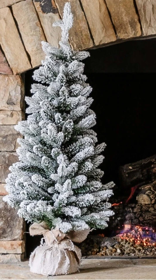 3 Pies Reina Rebaño Pre-Iluminado Rey del Árbol de Navidad Blanco Cálido Luces LED Arpillera Nuevo Foto 3 de 4