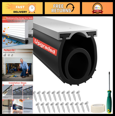 Heavy-Duty Garage Door Bottom Seal 16.5 Ft Weather Stripping Kit, Easy Install