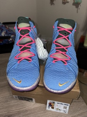Size 12 - Nike LeBron 18 Best of 1-9 Light Blue Basketball Shoes (SHIPS ASAP)