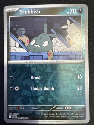 Trubbish - White Flare (NM) Reverse Holo 59/86 Darkness Basic A1