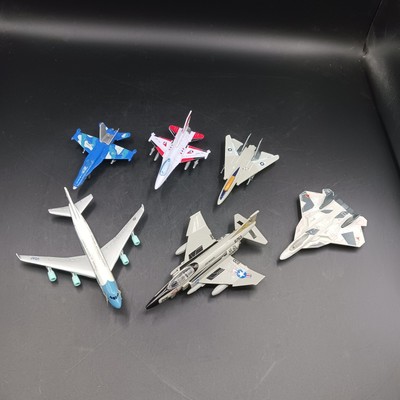 LOT of 6! Med (4-6'') Diecast Toy Airplanes: FA-18EF, F4, ED-A6, F-14, AF1, Jet