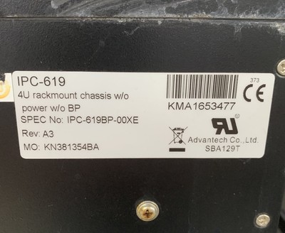 PC Industriel Advantech IPC-619 - Processeur Quad Q9400 2.66GHz, 4GB RAM, 300W, Sans OS Ni Disque
