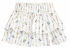 Wild Fable Floral Ruched Waist Tiered Skirt Skort Blue Yellow Women's Small NWT